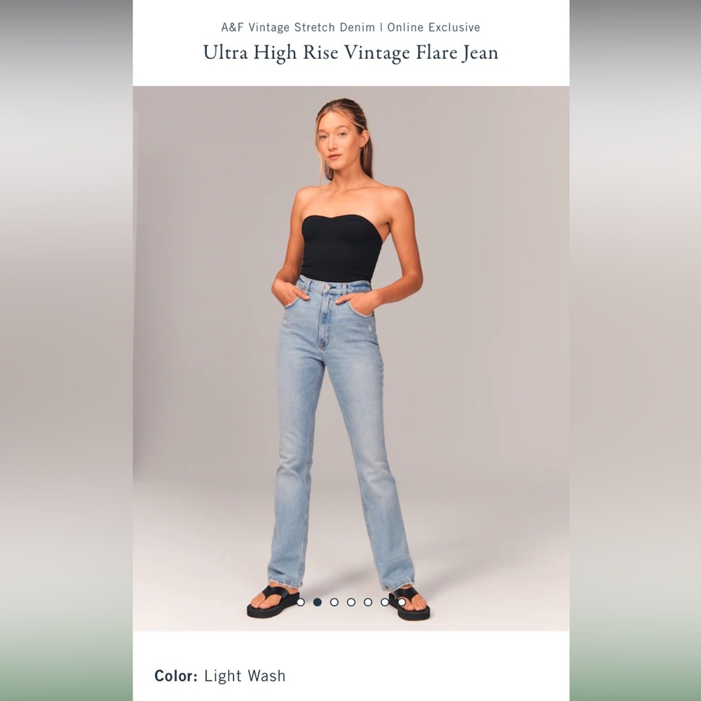 Abercrombie & Fitch Ultra High Rise Vintage Flare Jeans Curve Love Size 24 NWT